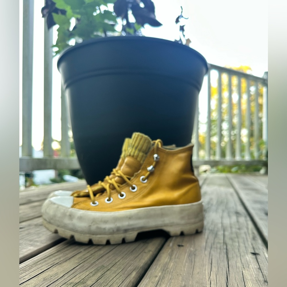 Vintage Converse Gold High-Top Sneakers